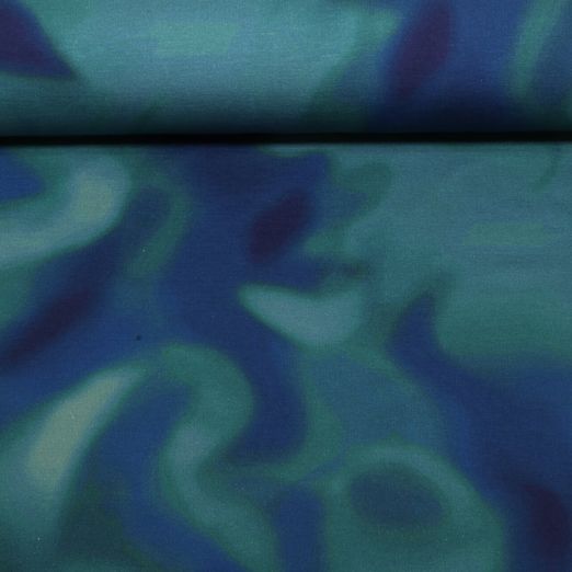 Sommersweat - French Terry Digitaldruck Batik Petrol