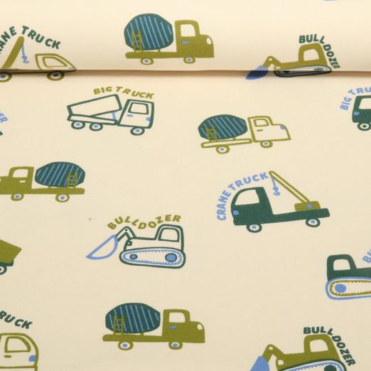 Softsweat - Baufahrzeuge Ecru Angeraut