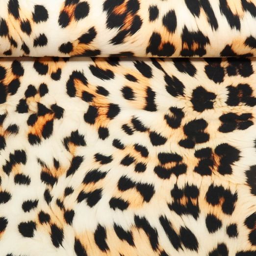 Sommersweat - French Terry Digitaldruck Leo XXL Beige