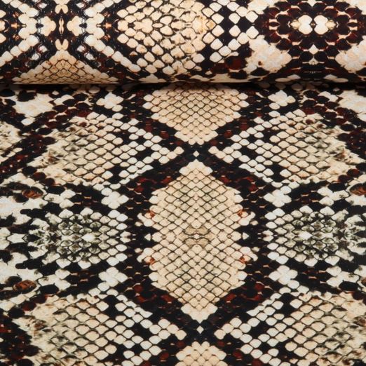 Sommersweat - French Terry Digitaldruck Schlange XXL Beige