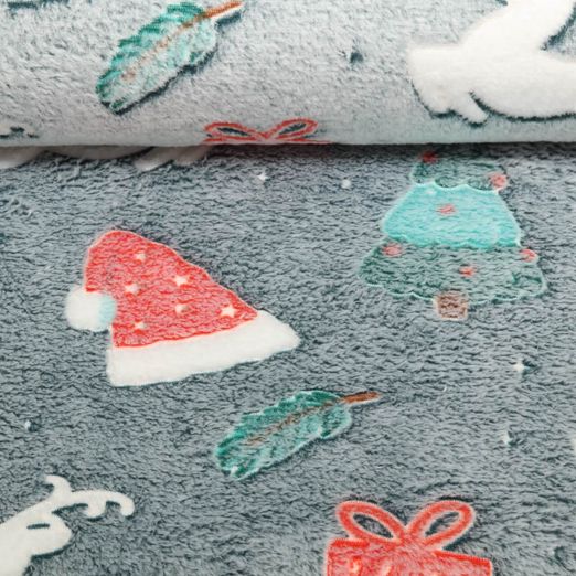 Wellness Fleece - X-MAS Glow in the Dark Rentiere Grün