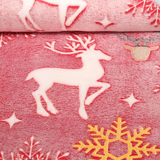 Wellness Fleece - X-MAS Glow in the Dark Eiskristalle Rot