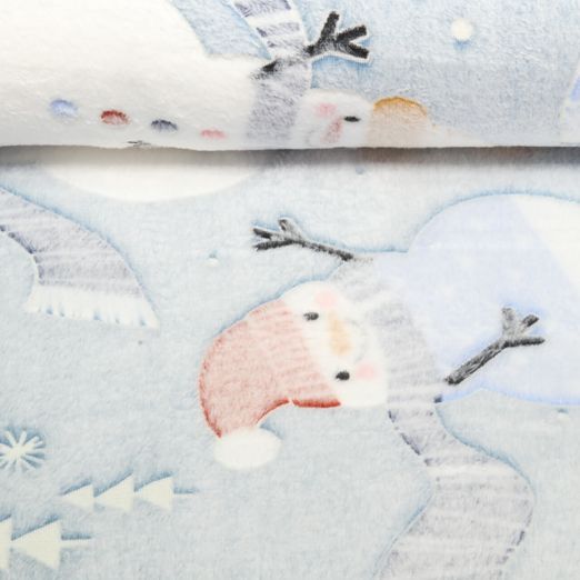 Wellness Fleece - X-MAS Glow in the Dark Schneemänner Hellblau