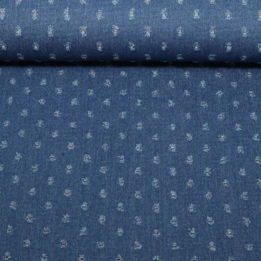 Jeans - Jacquard Destroyed Hellblau Extrabreit