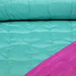 Gesteppter Jackenstoff - Quadrate Grün Pink