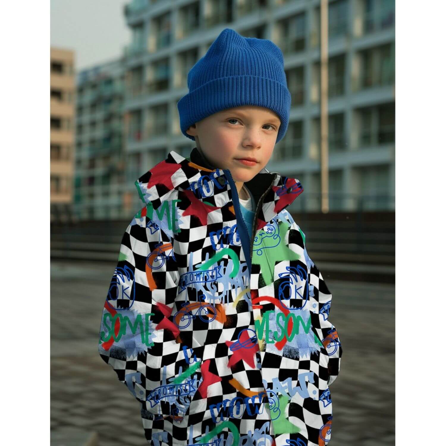 Softshell - Impression digitale Voitures de course Vintage Ecru-1 Softshell - Impression digitale Voitures de course Vintage Ecru-1