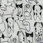 Bavlněný flanel - psi bílá