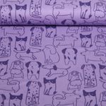 Baumwoll-Flanell - Hunde Lila