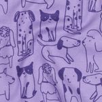Flanelle de coton - Chiens Violet