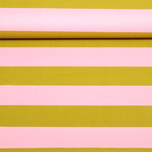 Baumwoll-Canvas - Streifen Rosa Grün