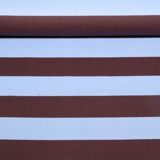 Baumwoll-Canvas - Streifen Hellblau Braun