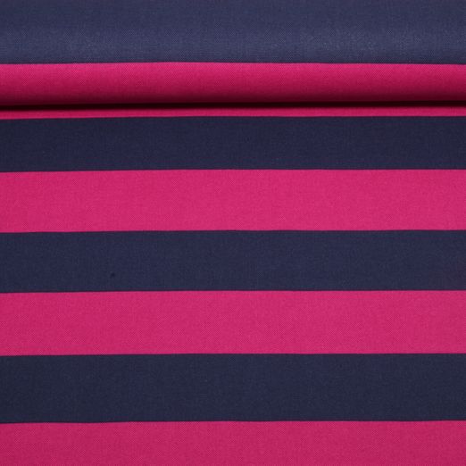Baumwoll-Canvas - Streifen Navy Beere