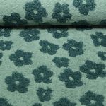 Frottee Strickjersey - Boucle Blumen Salbeigrün