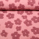 Frottee Strickjersey - Boucle Blumen Altrosa