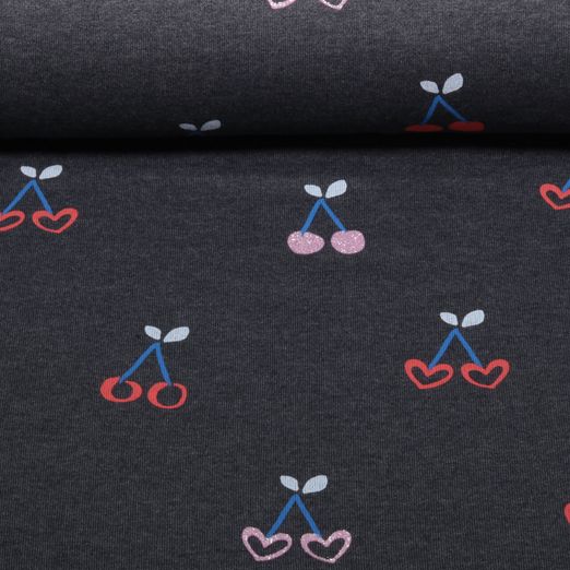 Sweat - Kirschen Glitzer Indigo Melange
