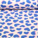 Sweat - Herzen Beige Blau Melange