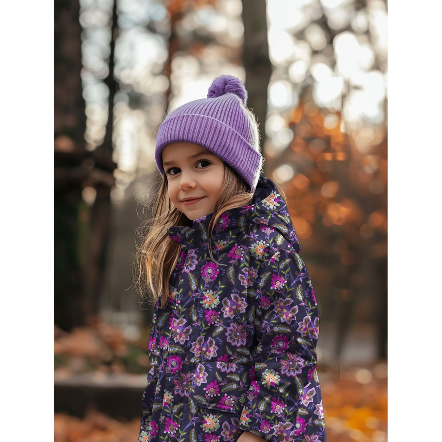 Softshell - Digitaldruck Blumen Nachtblau-1 Softshell - Digitaldruck Blumen Nachtblau-1