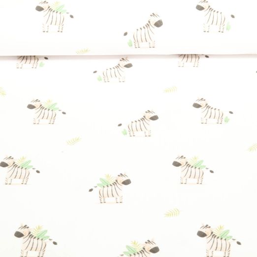 Bio Jersey - Digitaldruck Zebras Weiß