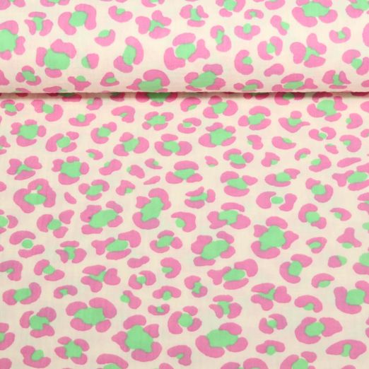 Baumwoll-Musselin - Double Gauze Leo Ecru Lila