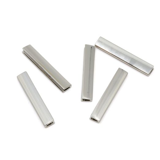 Gurtbandenden Premium 40mm silber - 5 Stück