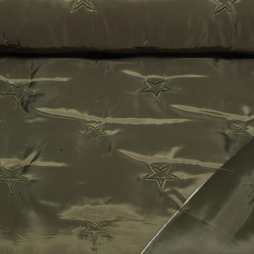 Gesteppter Jackenstoff - Sterne Army Wattiert