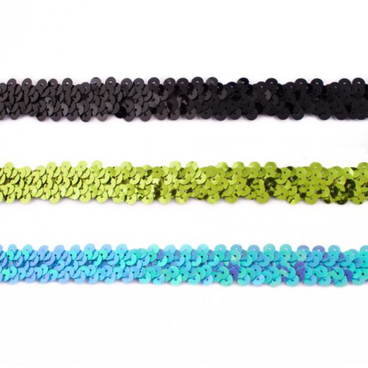 Pailettenband elastisch 20mm - Meterware Pailettenband elastisch 20mm - Meterware