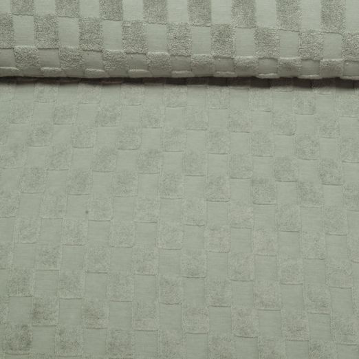 Frottee Jersey - Ton-in-Ton Karo Grün