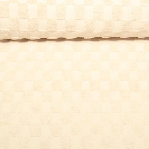 Frottee Jersey - Ton-in-Ton Karo Beige