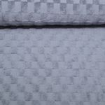 Frottee Jersey - Ton-in-Ton Karo Jeansblau