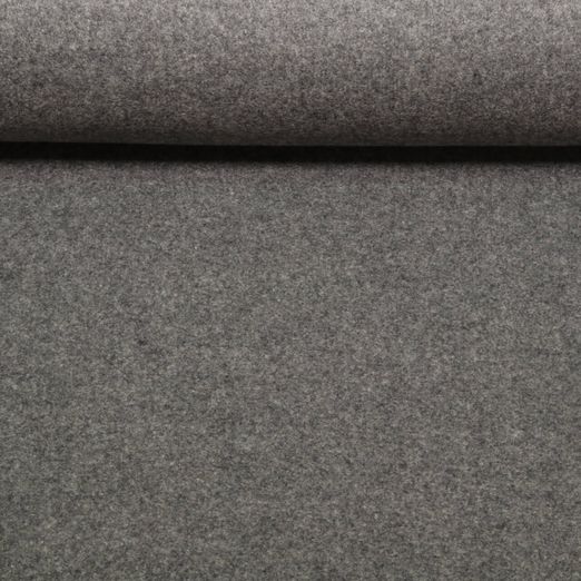 Mantelstoff Loden - Uni Grau Melange