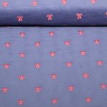 Babycord - Bestickt Schleifen Jeansblau