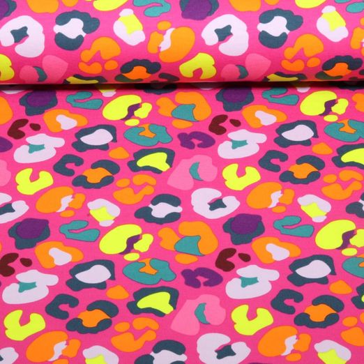 Sommersweat - French Terry Buntes Leomuster Pink