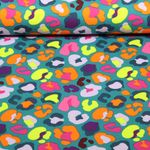 Sommersweat - French Terry Buntes Leomuster Petrol