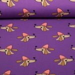 Sommersweat - French Terry Dackel mit Herz Lila