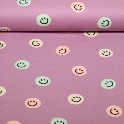 Baumwoll-Flanell - Smileys Altrosa