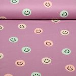 Baumwoll-Flanell - Smileys Altrosa