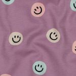 Bavlněný flanel - Smileys starorůžové