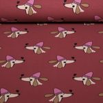 Sommersweat - French Terry Dackel mit Herz Bordeaux