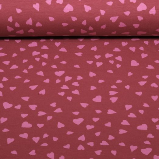 Sommersweat - French Terry Herzen Bordeaux