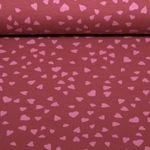 Sommersweat - French Terry Herzen Bordeaux