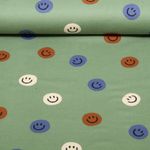 Baumwoll-Flanell - Smileys Grün