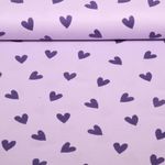 Baumwoll-Flanell - Herzen Flieder