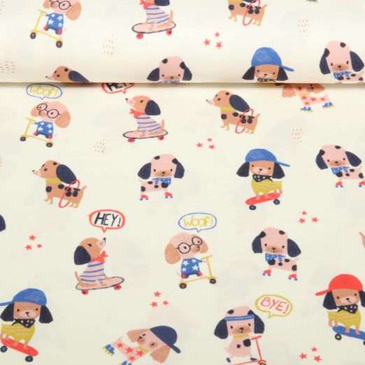 Jersey - Digitaldruck Hunde Sport Ecru