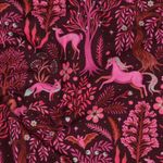 Zomersweat - French Terry digitale print bosdieren Bordeaux