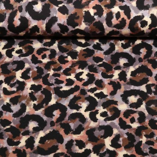 Jersey - Digitaldruck Leomuster Schwarz Lila