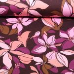 Sweat - Digitaldruck Blüten Bordeaux Angeraut