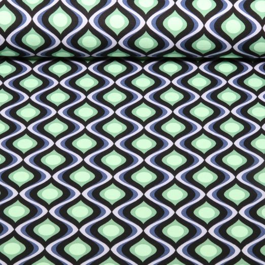 Romanit-Jersey - Grafisch Blau Grün