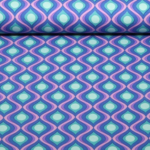 Romanit-Jersey - Grafisch Kobaltblau Grün