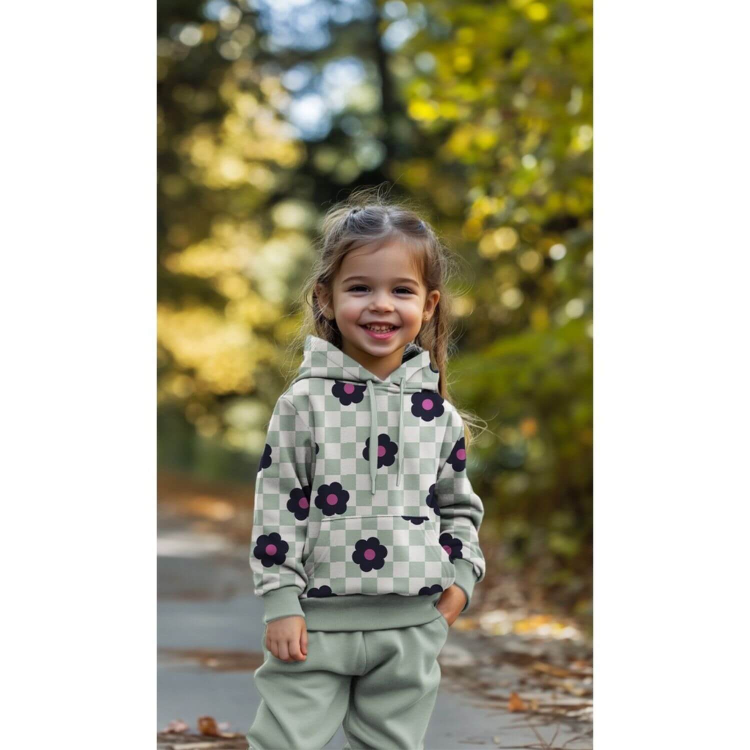 Softsweat - Karos und Blumen Mint Angeraut-1 Softsweat - Karos und Blumen Mint Angeraut-1