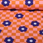 Softsweat - Karos und Blumen Orange Angeraut